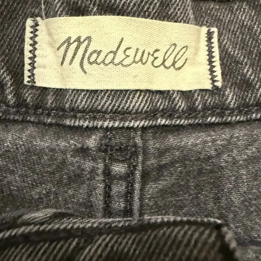 Madewell Women's 90's straight black cutoff jeans, patch pockets, Size 29